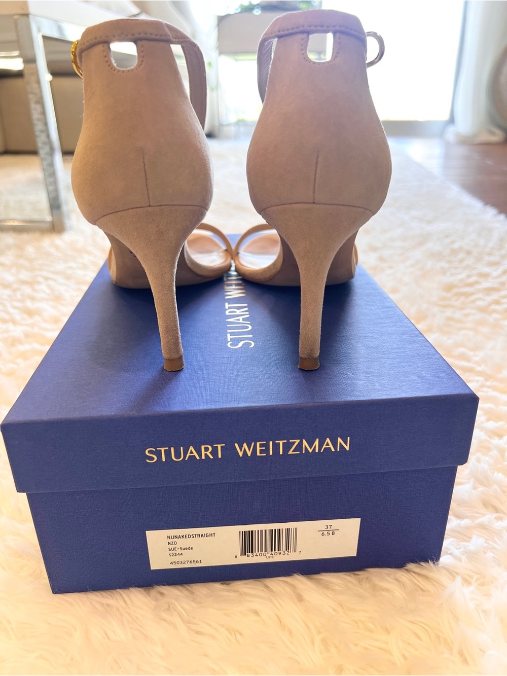 Stuart Weitzman Suede Ankle-Strap Sandals - Picture 3 of 6